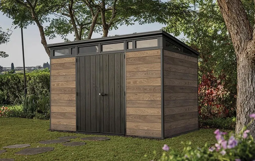 Large Sheds>Keter Signature 11x7 Storage Shed - Walnut Brown