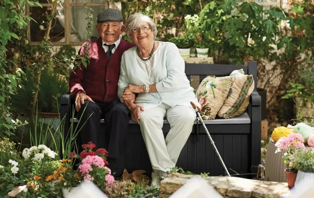 Outdoor Benches|Outdoor Storage Benches>Keter Solana 70 Gallon Outdoor Storage Bench - Grey