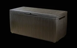 Small Deck Boxes>Keter Springwood 80 Gallon Deck Box - Brown