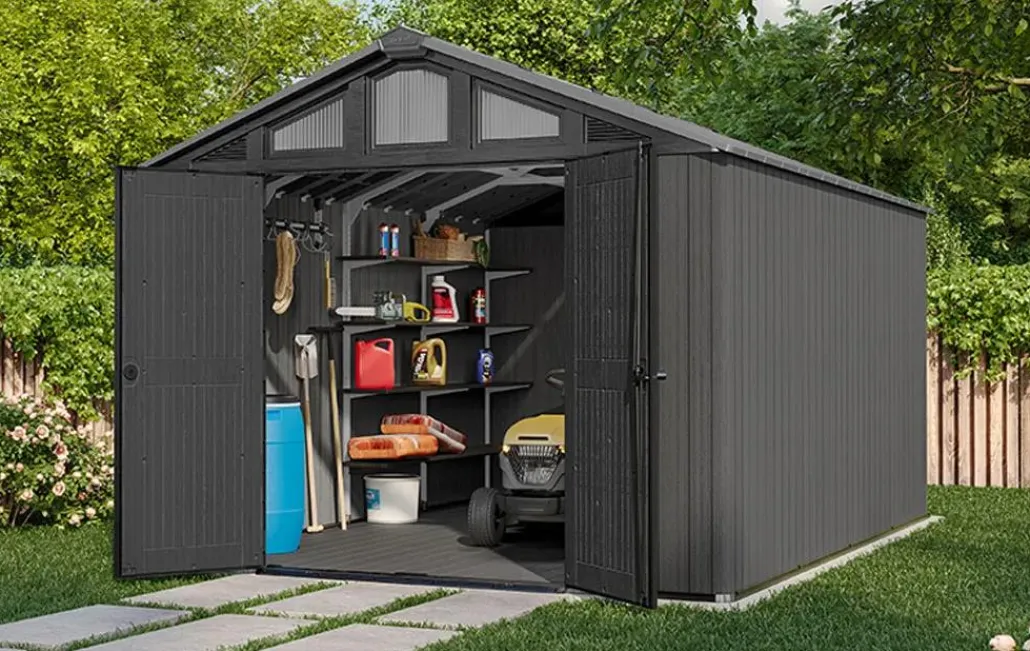 Large Sheds>Keter Stronghold 10x15 Storage Shed - Graphite