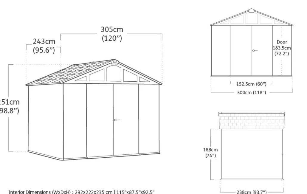 Large Sheds>Keter Stronghold 10x8 Storage Shed - Oak Brown
