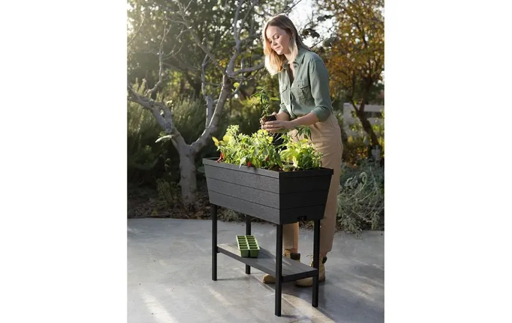 Garden Beds>Keter Urban Bloomer 12.7 Gallon Elevated Garden Bed - Graphite