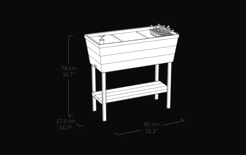 Garden Beds>Keter Urban Bloomer 12.7 Gallon Elevated Garden Bed - Graphite