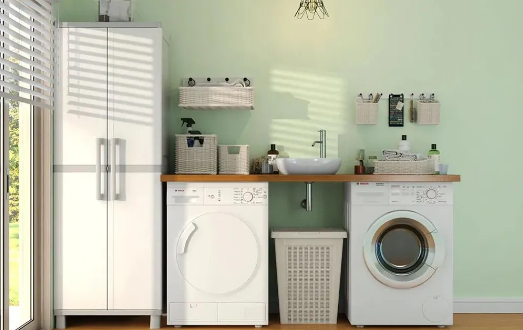 Storage Cabinets & Shelving Units>Keter Utility Garage Storage Cabinet - Smoky White